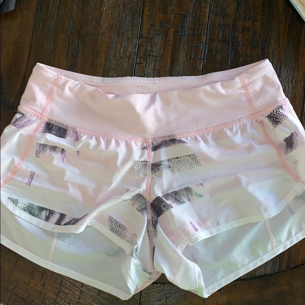 lulu lemon run speed short pink with pattern